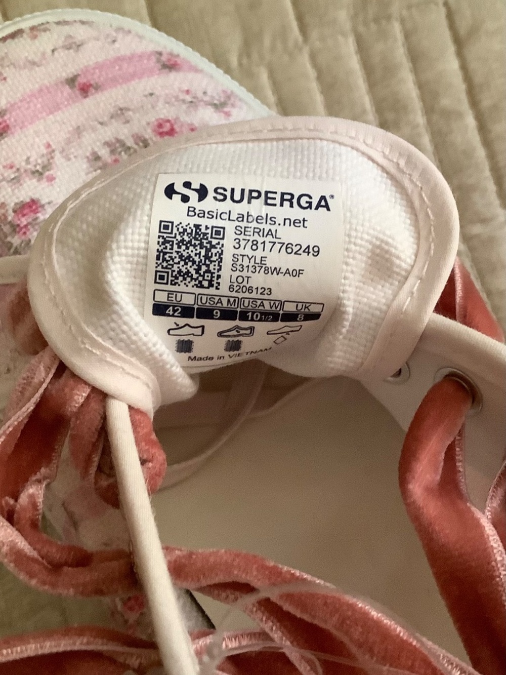 LoveShackFancy × Superga Classic Sneaker Pink floral SZ 10 - Picture 12 of 15